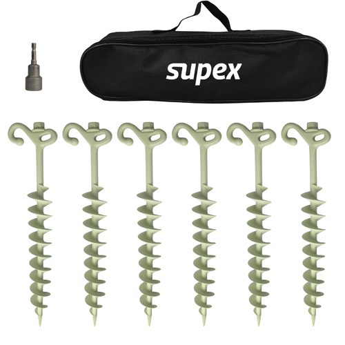 Supex Screw In Sand Peg Kit - 8 Piece Kit