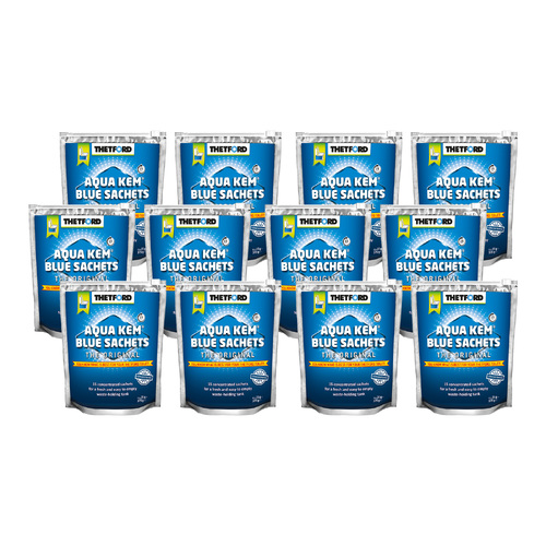 12 x Thetford Aqua Kem Concentrated Sachets 15 Pack - Blue