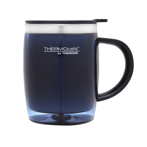 Thermos 450ml THERMOcafé Stainless Steel Inner, Plastic Outer Desk Mug - Blue