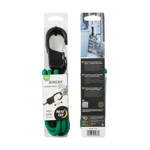 Nite Ize SlideLock Carabiner Bungee - 48in - Green   