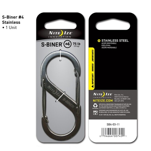 Nite Ize S-Biner Steel # 4 - Stainless  